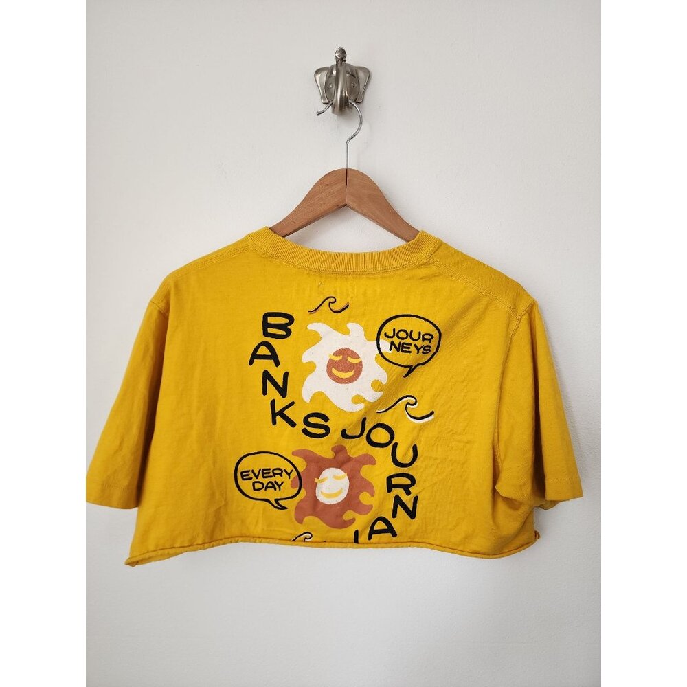 Banks Journal yellow sunshine DIY cropped short sleeve T-shirt S